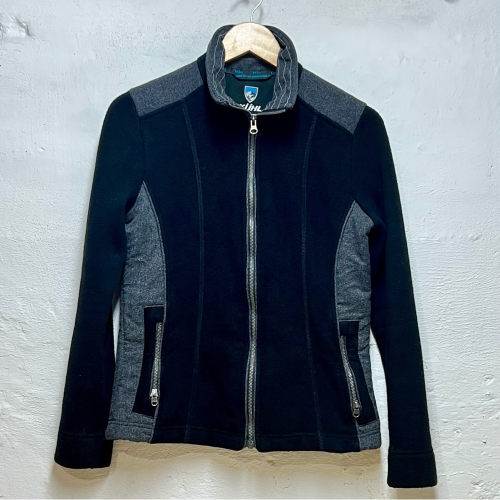 Kuhl Alpaca Fleece Full Zip Front Color Block Jacket
